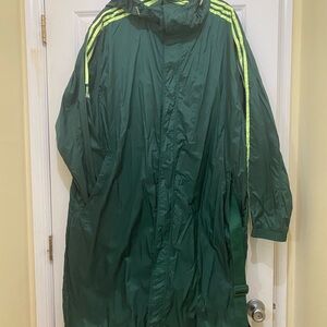 Adidas Green Windbreaker with Yellow Stripes